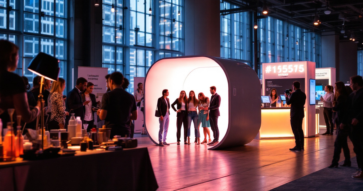 Multiple AI photo booth activation ideas driving interaction at a corporate event