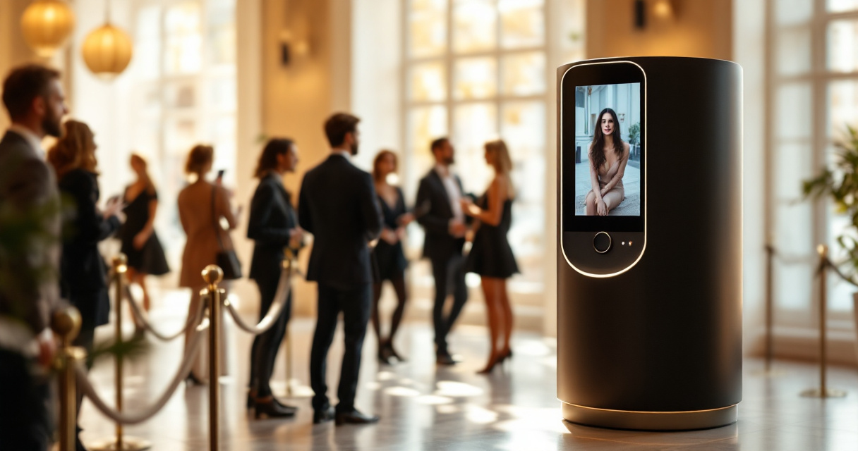 Premium AI photobooth installation at an upscale Swiss brand activation event