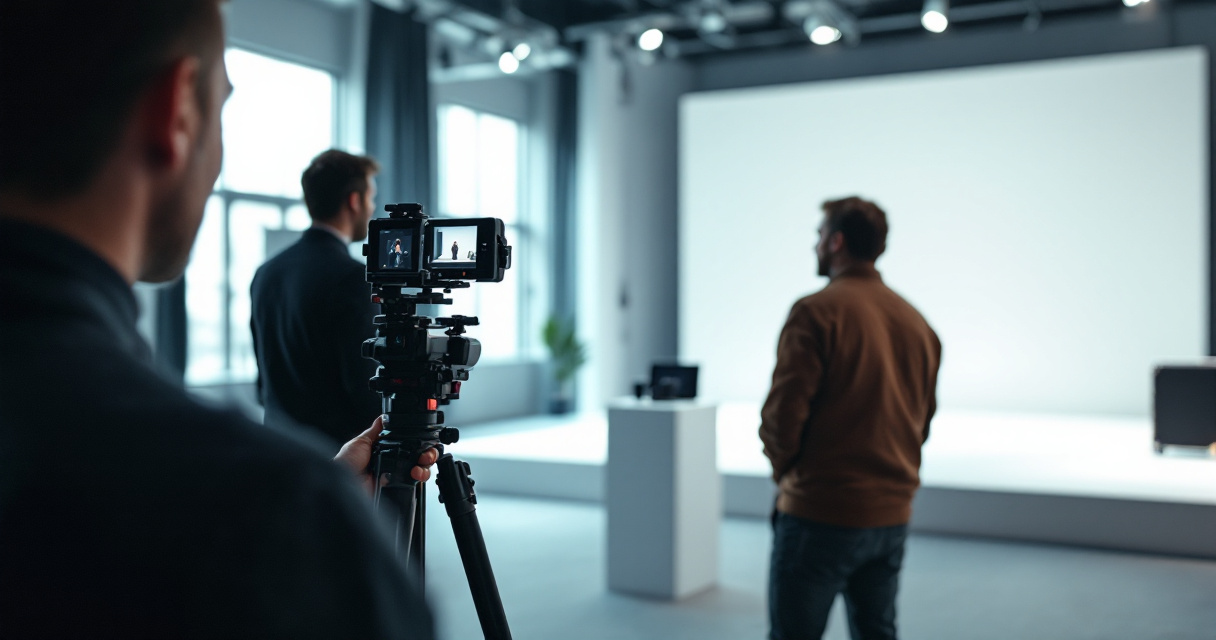Technical walkthrough for event photography and videography inside a Swiss venue