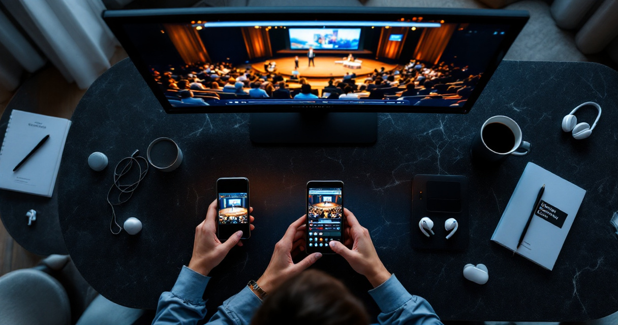Devices showing different event video formats for audience and channel planning