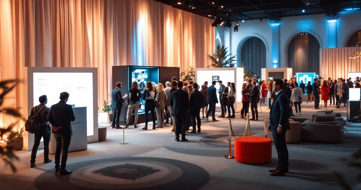 Corporate event layout showing a planned attendee journey from arrival to engagement and reflection
