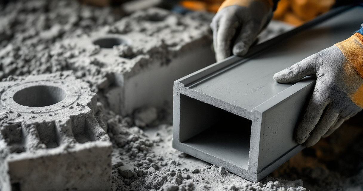 Smooth precast concrete finish beside mould residue showing release agent quality impact