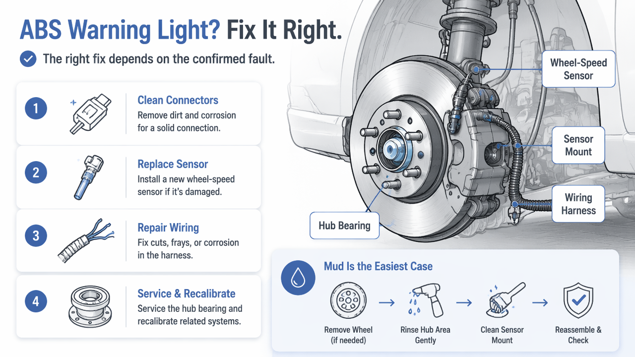 Illustration for What fixes work after mud, water, rocks, or a lift?