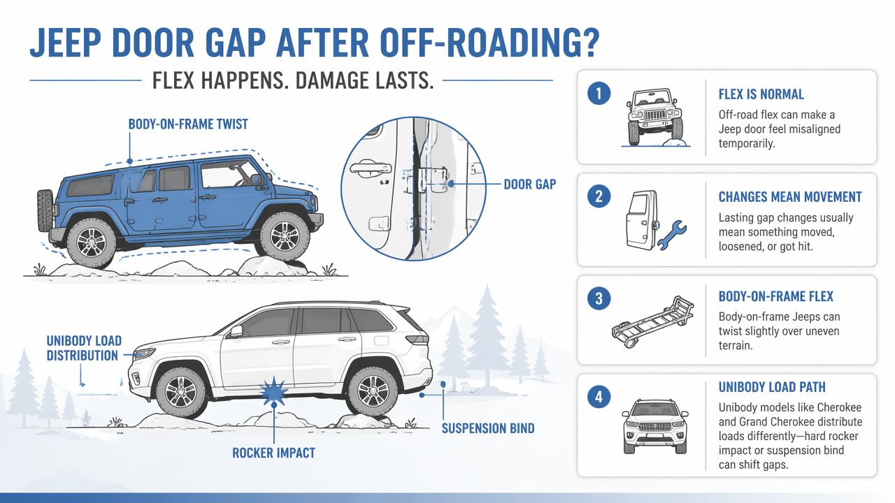 Illustration for Can off-road flex bend or shift the body?