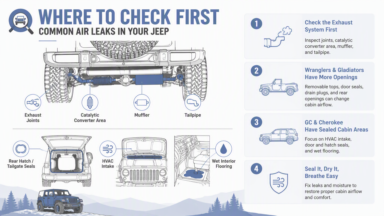 Illustration for Which Jeep areas should you inspect first?
