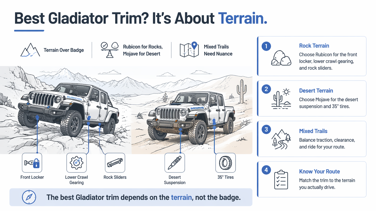 Illustration for Which Gladiator is better by terrain?