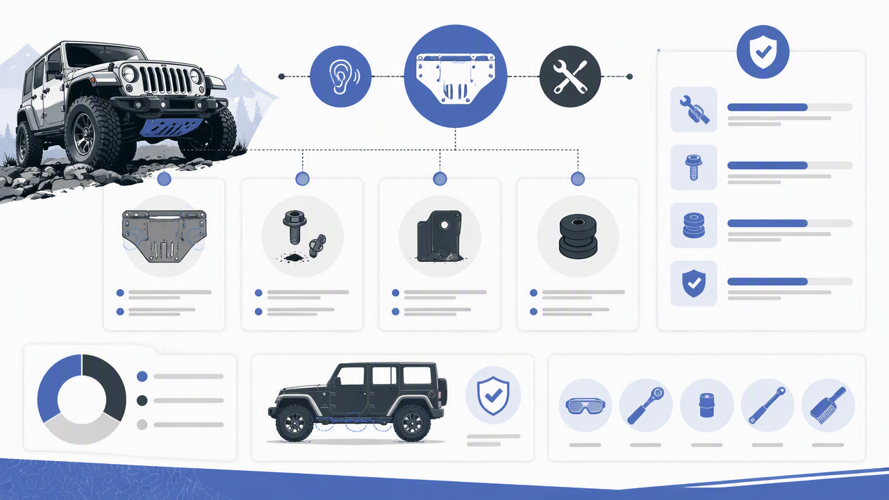 Infographic summarizing key insights about Jeep Skid Plate Rattles After Trail: Safe Diagnosis and Fixes