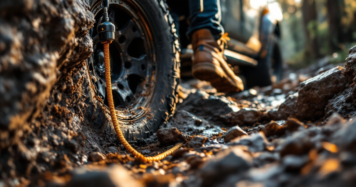 Rocky trail scene showing tire pressure mistakes that can lead to punctures and bead loss