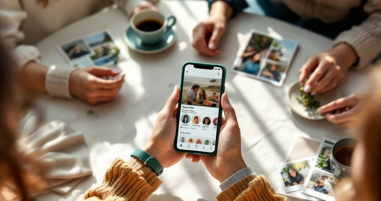 Friends validate personality traits using candid moments for a dating profile