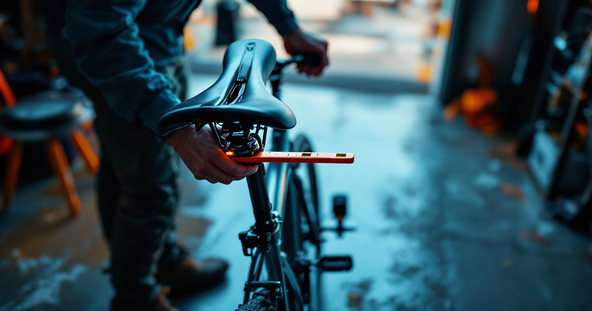 Rider adjusting saddle angle and position with hex key before deciding on replacement