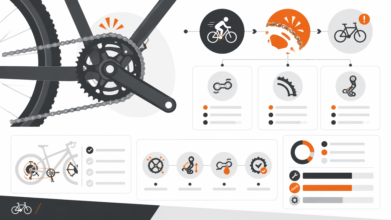 Infographic summarizing key insights about Bike Chain Gets Stuck on Chainring When Pedaling? It May Be Chain Suck