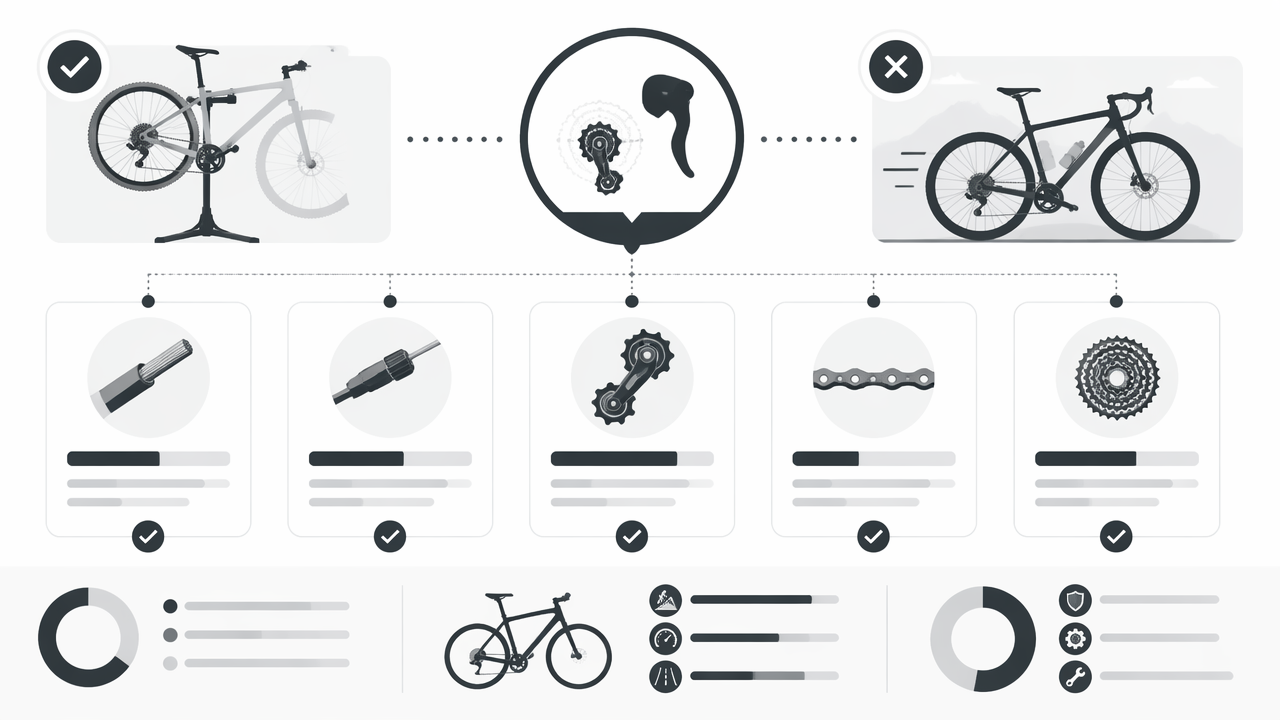 Infographic summarizing key insights about Bike Shifts Fine on Stand but Not While Riding? Load-Sensitive Fixes