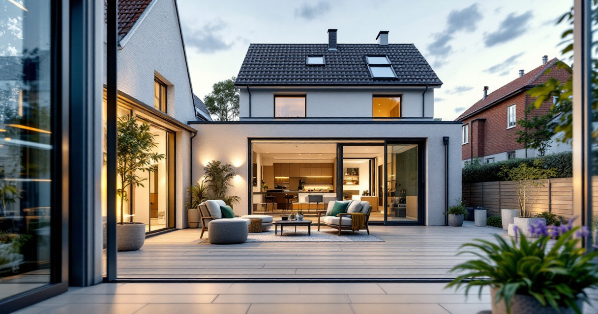 Vergleich zwischen Bausatz und professionell montierter Terrassenüberdachung am Wohnhaus