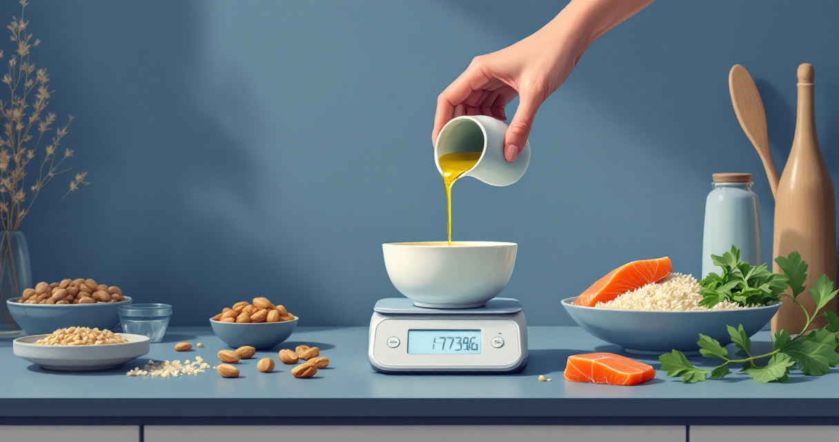 Careful weighing of calorie-dense foods for accurate macro tracking