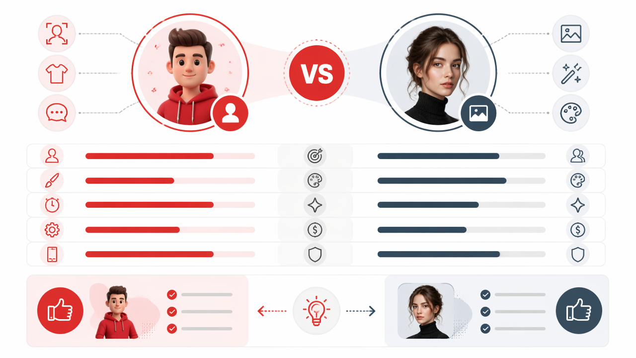 Infographic summarizing key insights about AI Avatar Generator vs AI Portrait Generator: Which One Should You Use?