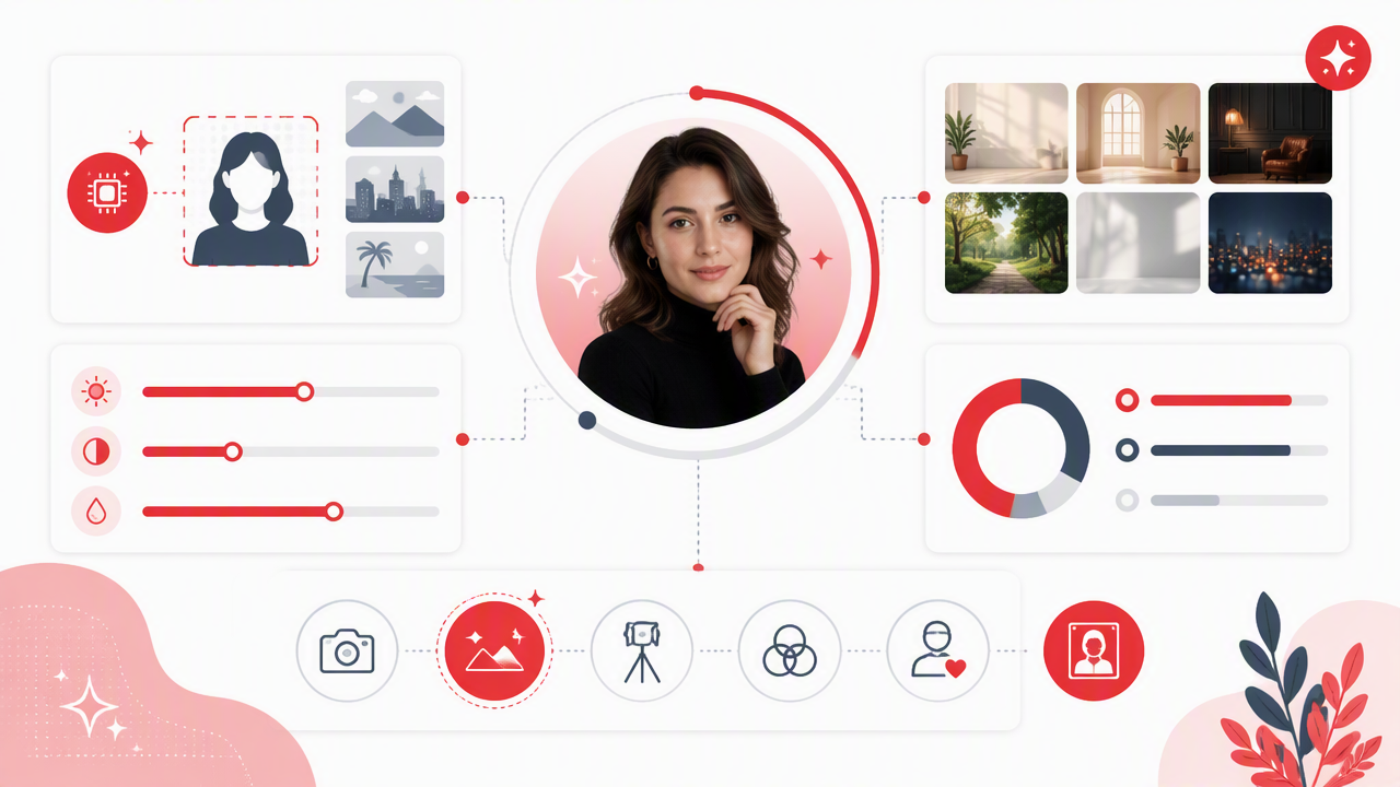 Infographic summarizing key insights about AI Background Generator for Portraits: How to Pick Scenes That Actually Flatter You