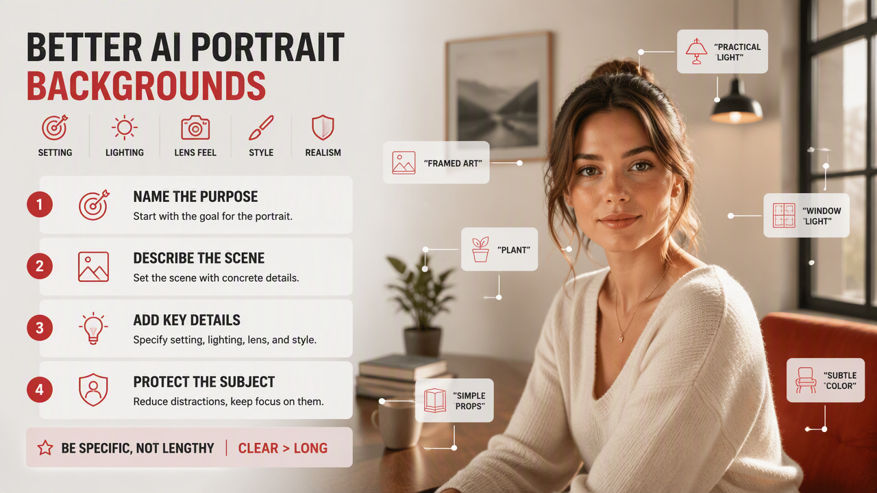Illustration for How do you create better AI portrait backgrounds?