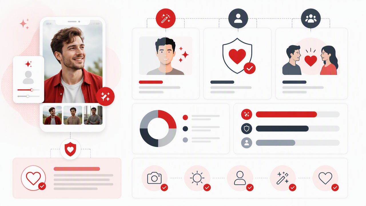 Infographic summarizing key insights about AI-Generated Dating Photos Etiquette: Look Better Without Catfishing