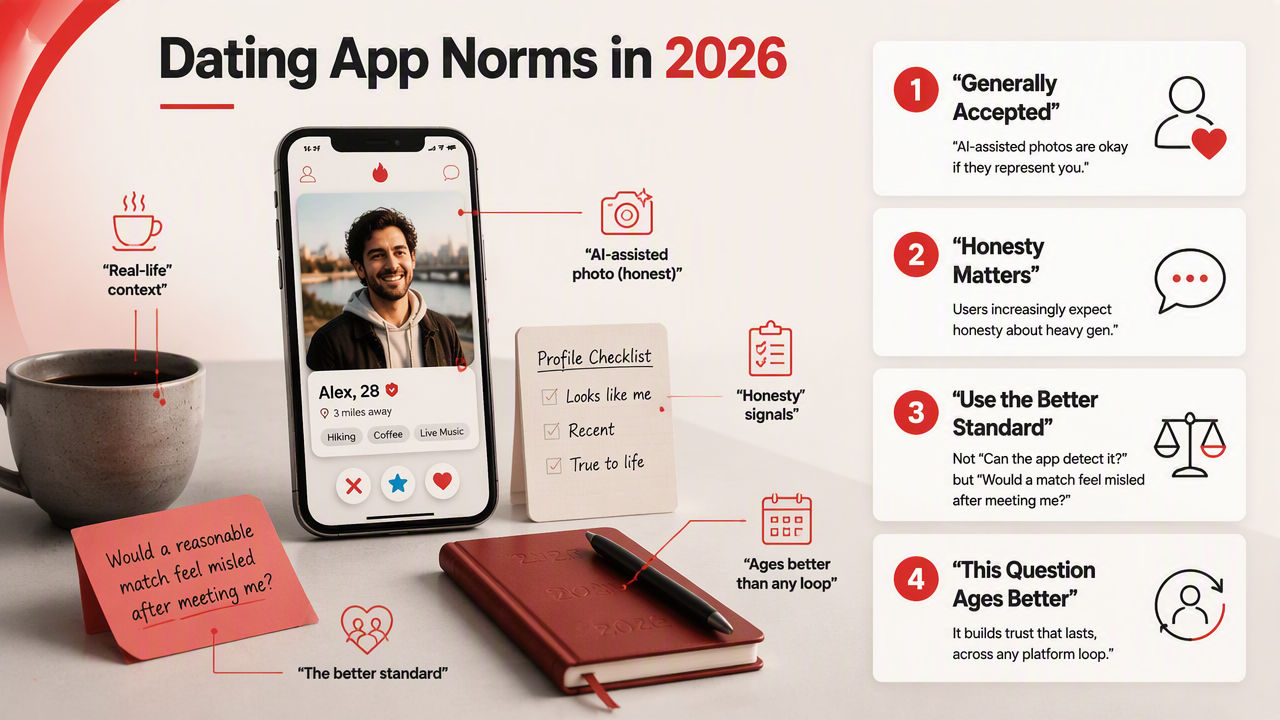 Illustration for What are the dating app norms in 2026?