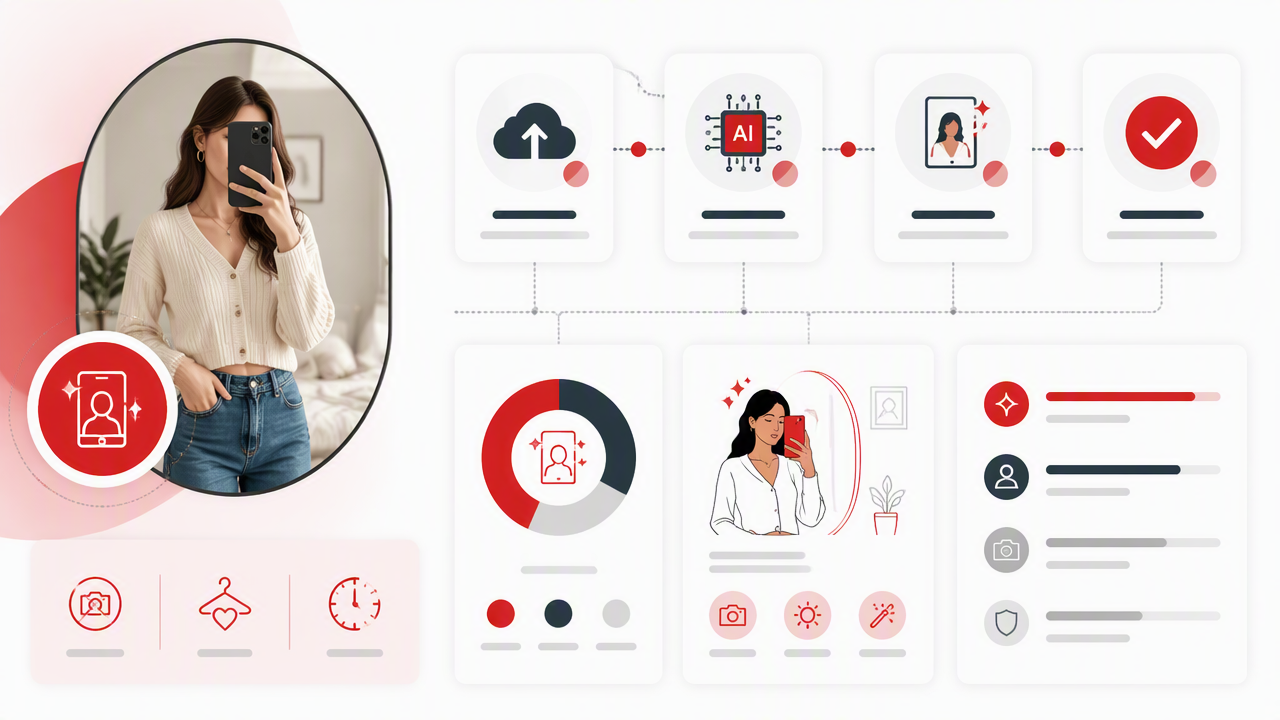 Infographic summarizing key insights about AI Mirror Selfie Generator: Create Realistic Mirror Pics Without a Photoshoot