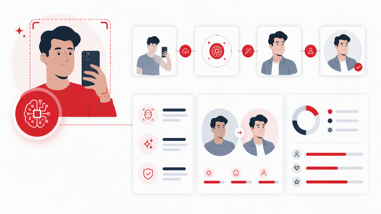 Infographic summarizing key insights about AI Mirror Selfie Generator: Make Better Profile Photos Without the Bathroom Gymnastics