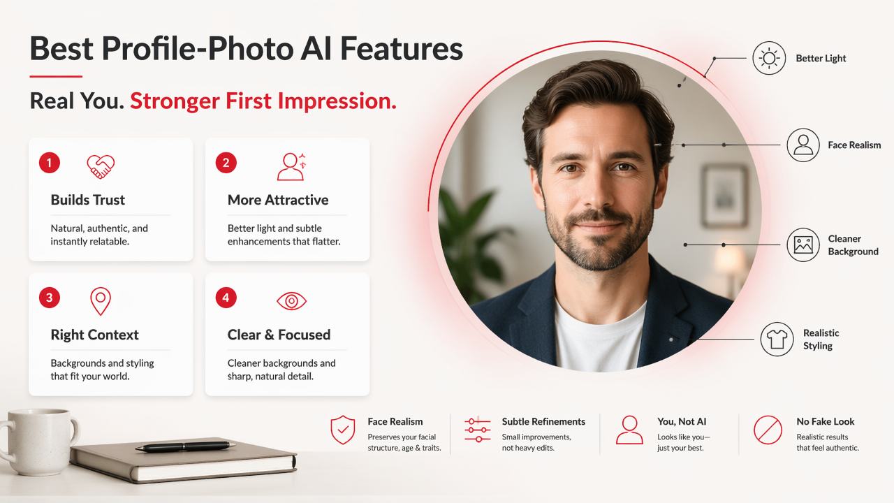 Illustration for Which AI editing features actually improve profile photos?