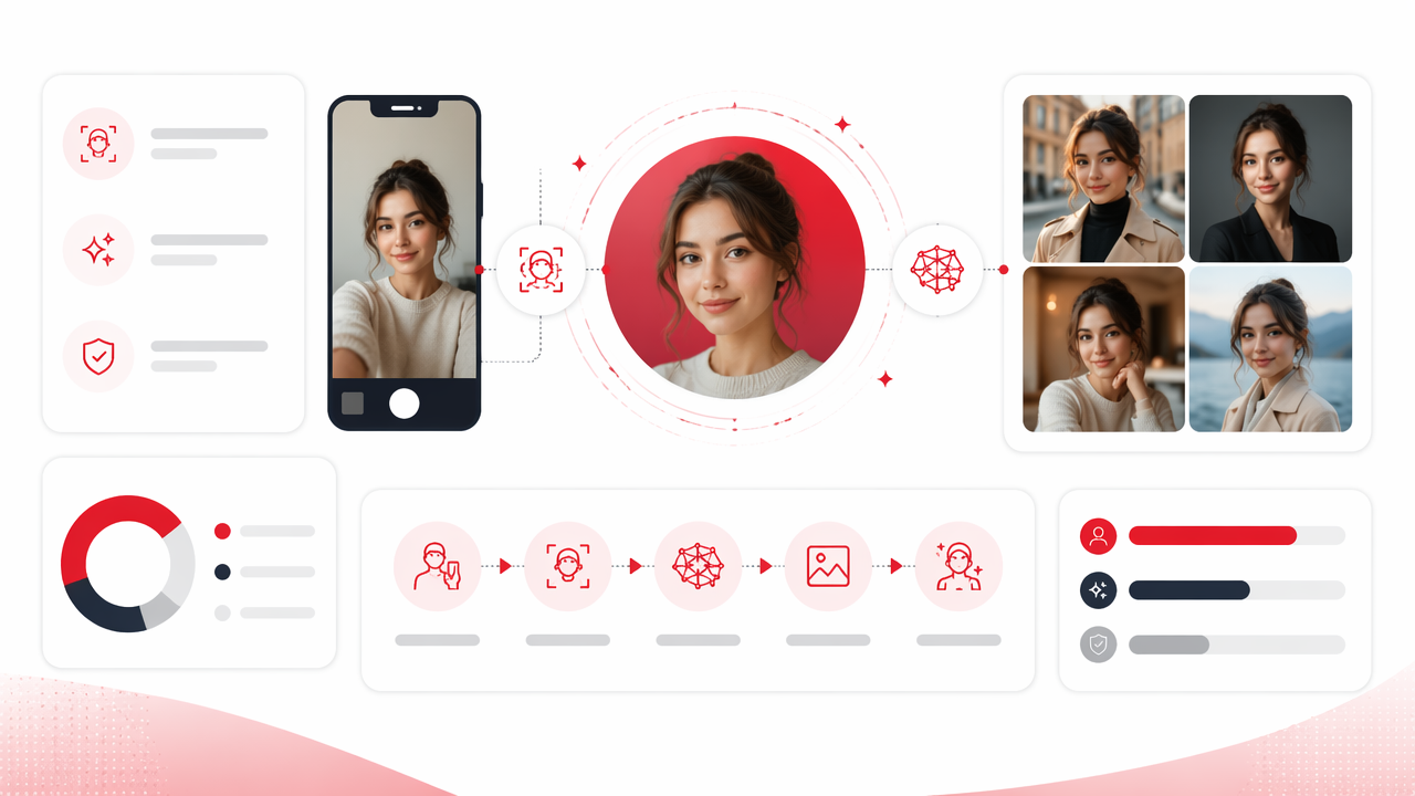 Infographic summarizing key insights about AI Photo Generator From Selfies: How to Get Realistic Portraits in 2026