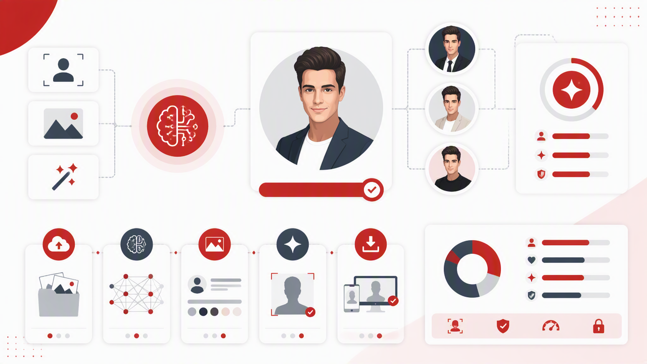 Infographic summarizing key insights about AI Photo Generator: How to Create Profile-Ready Images in 2026