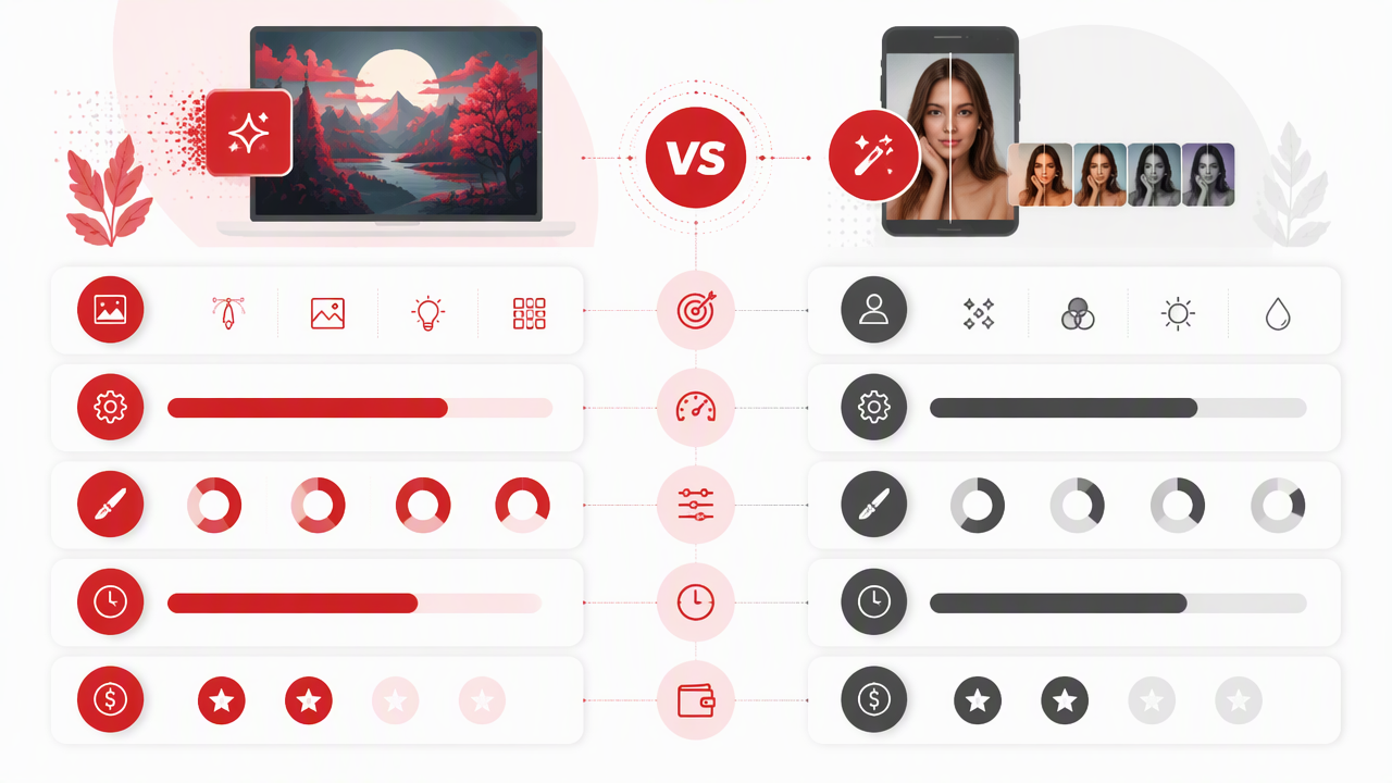 Infographic summarizing key insights about AI Photo Generator vs AI Filter App: Which Should You Use in 2026?