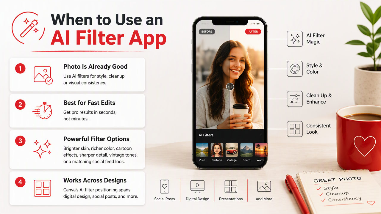 Illustration for When should you use an AI filter app?