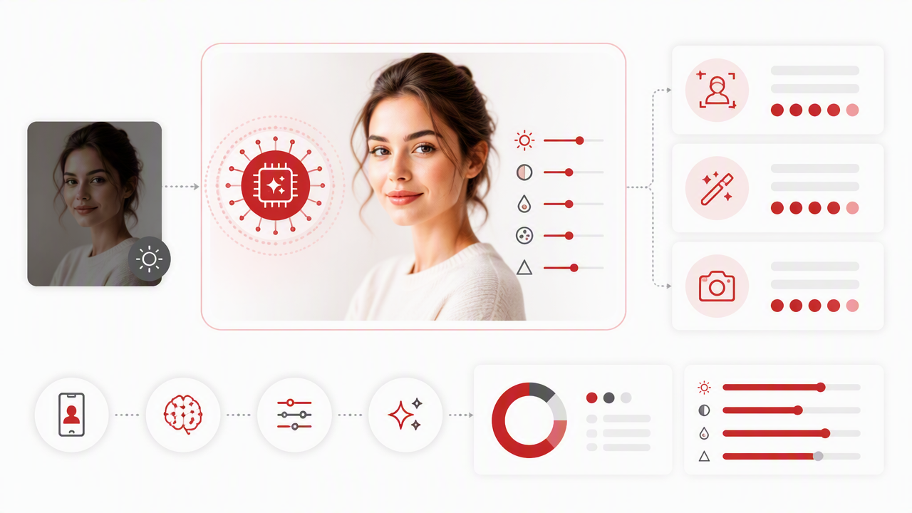 Infographic summarizing key insights about AI Photo Lighting Editor: Make Portraits Look Better Without a Studio