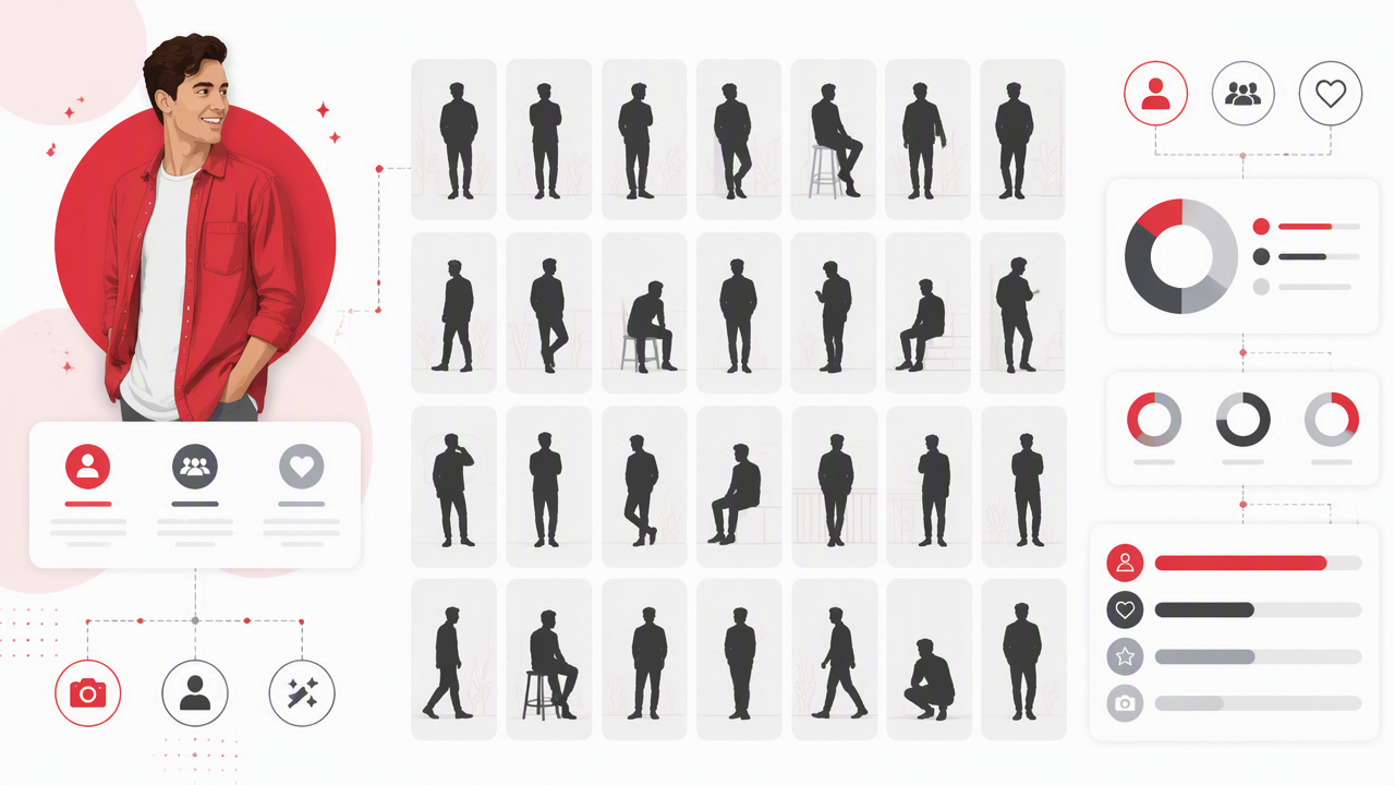 Infographic summarizing key insights about AI Photo Pose Ideas: 28 Poses for Better Dating, Social, and Profile Photos