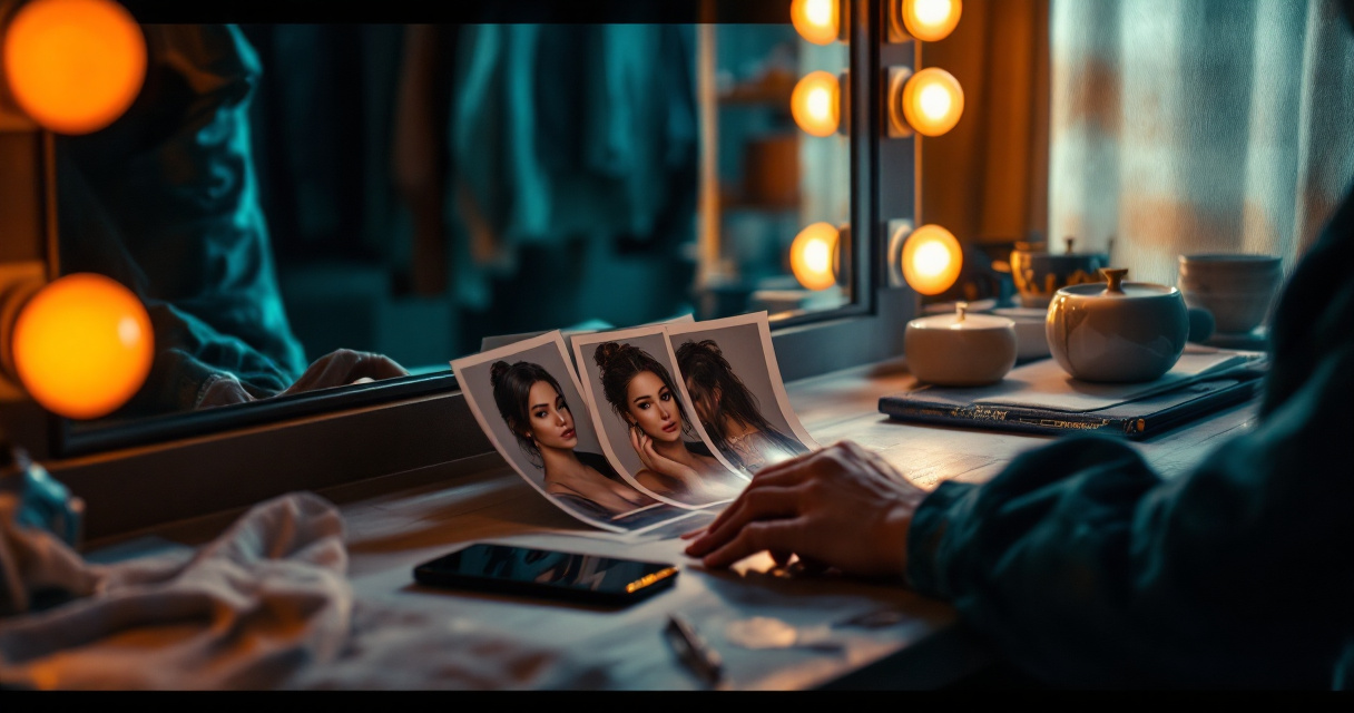 Over-polished AI dating photos being rejected beside a realistic dating profile setup