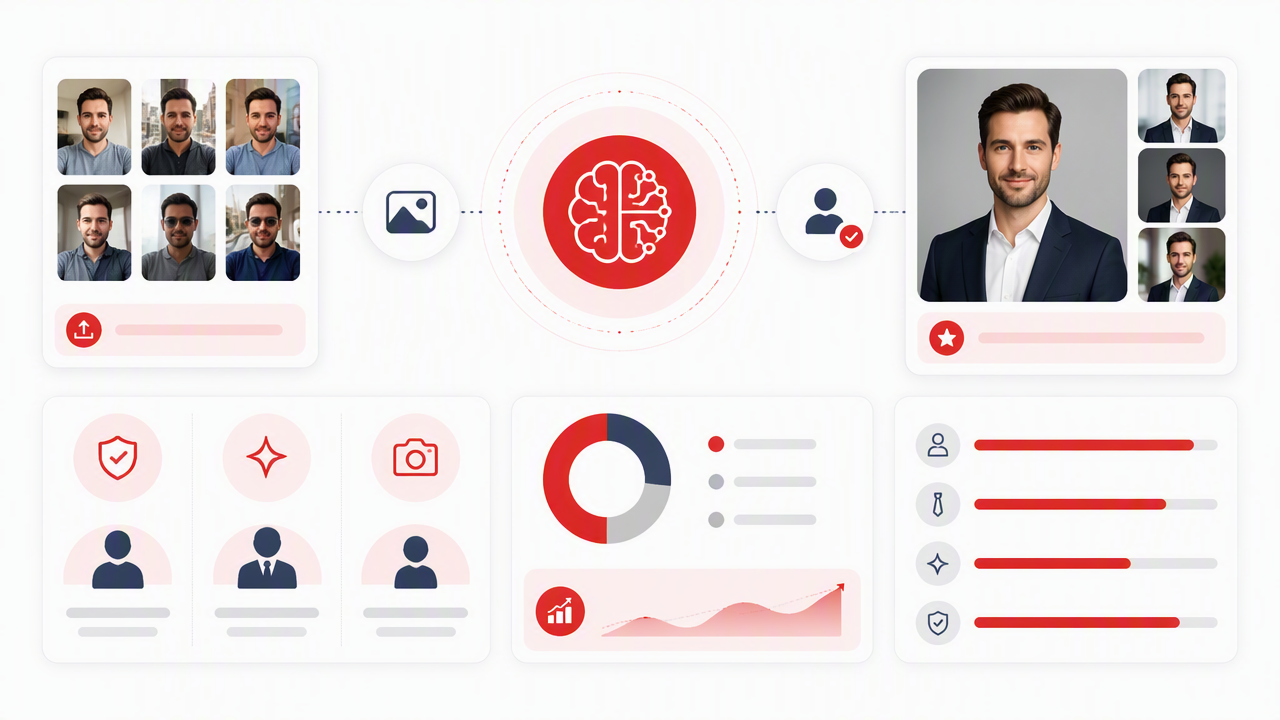 Infographic summarizing key insights about AI Professional Photo Generator: How to Create Credible Profile Photos in 2026