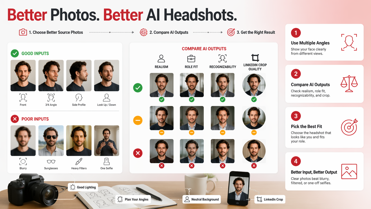 Illustration for How should you choose source photos and compare outputs?
