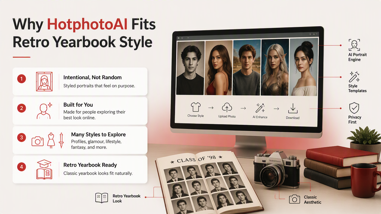 Illustration for How HotphotoAI handles retro portrait styling