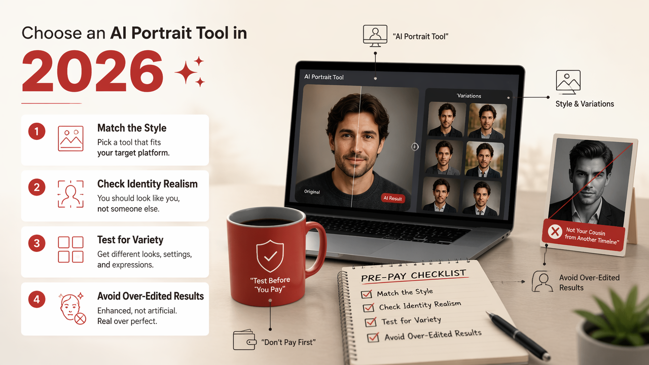Illustration for How should you choose an AI portrait tool in 2026?