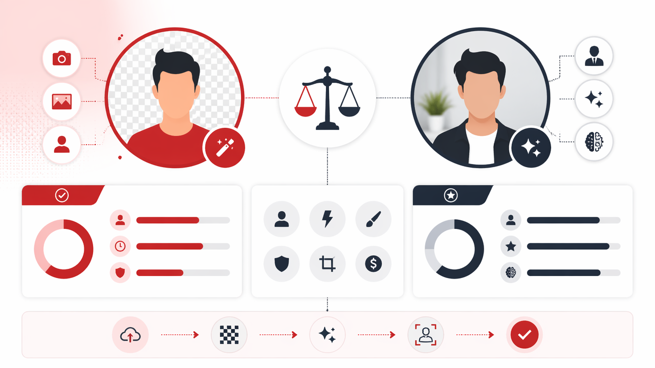 Infographic summarizing key insights about Background Photo Remover Free for Profile Photos: When It Works and When AI Portraits Win