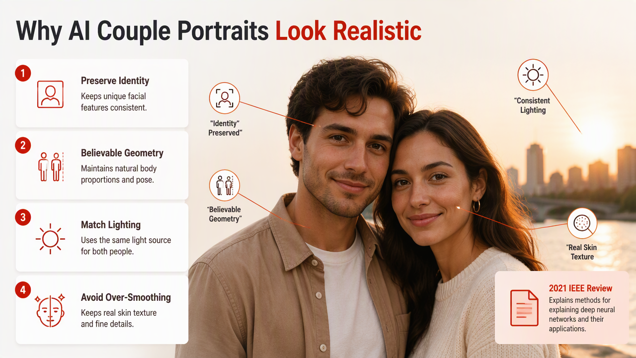 Illustration for What makes AI couple portraits look realistic?