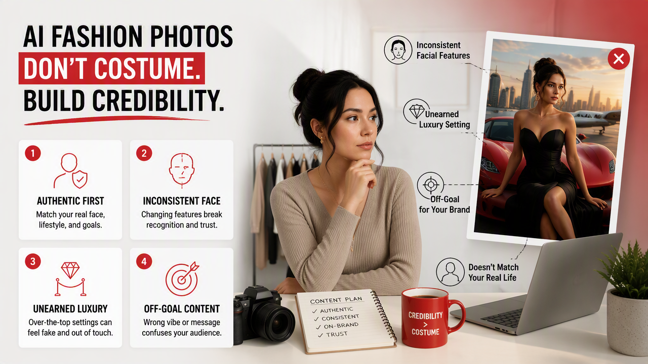 Illustration for What mistakes should you avoid with AI fashion photos?