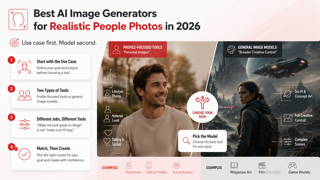 Illustration for Best AI image generators for realistic people photos in 2026