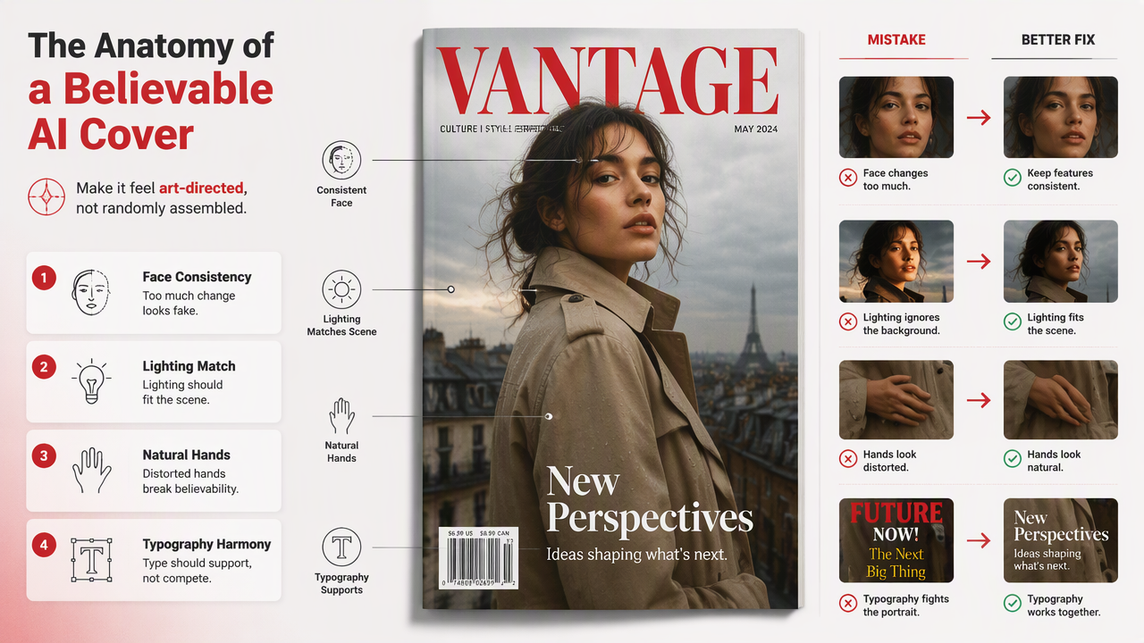 Illustration for What mistakes make AI covers look fake?