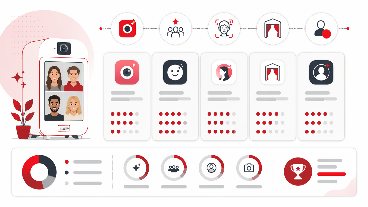 Infographic summarizing key insights about Best AI Photo Booth Apps in 2026: Realistic Portraits, Event Booths, and Profile Photos