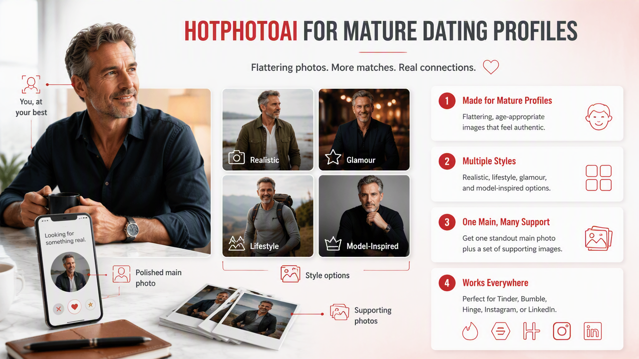 Illustration for How HotphotoAI handles dating photos for mature profiles
