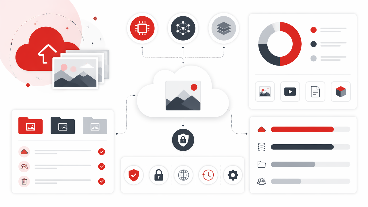 Infographic summarizing key insights about Cloud Photo Storage for AI-Generated Photos: A 2026 Guide