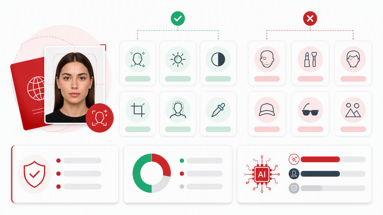Infographic summarizing key insights about CVS Passport Photo AI Editing Rules: What You Can and Can’t Fix
