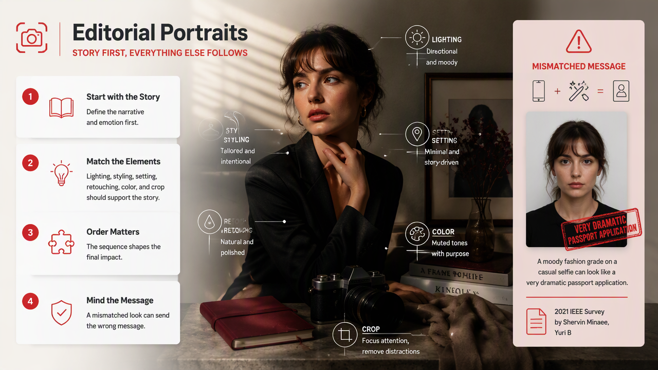 Illustration for How do you create an editorial portrait look?