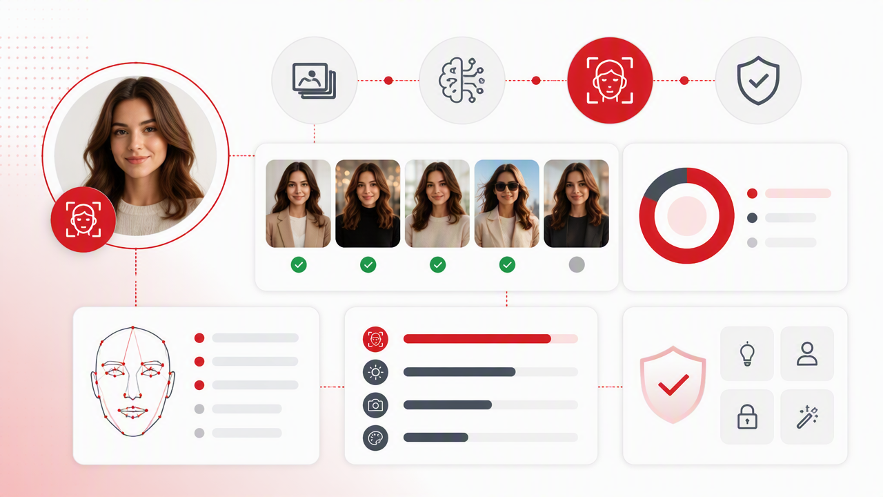 Infographic summarizing key insights about Face Consistency in AI Portraits: How to Keep Your AI Photos Looking Like You