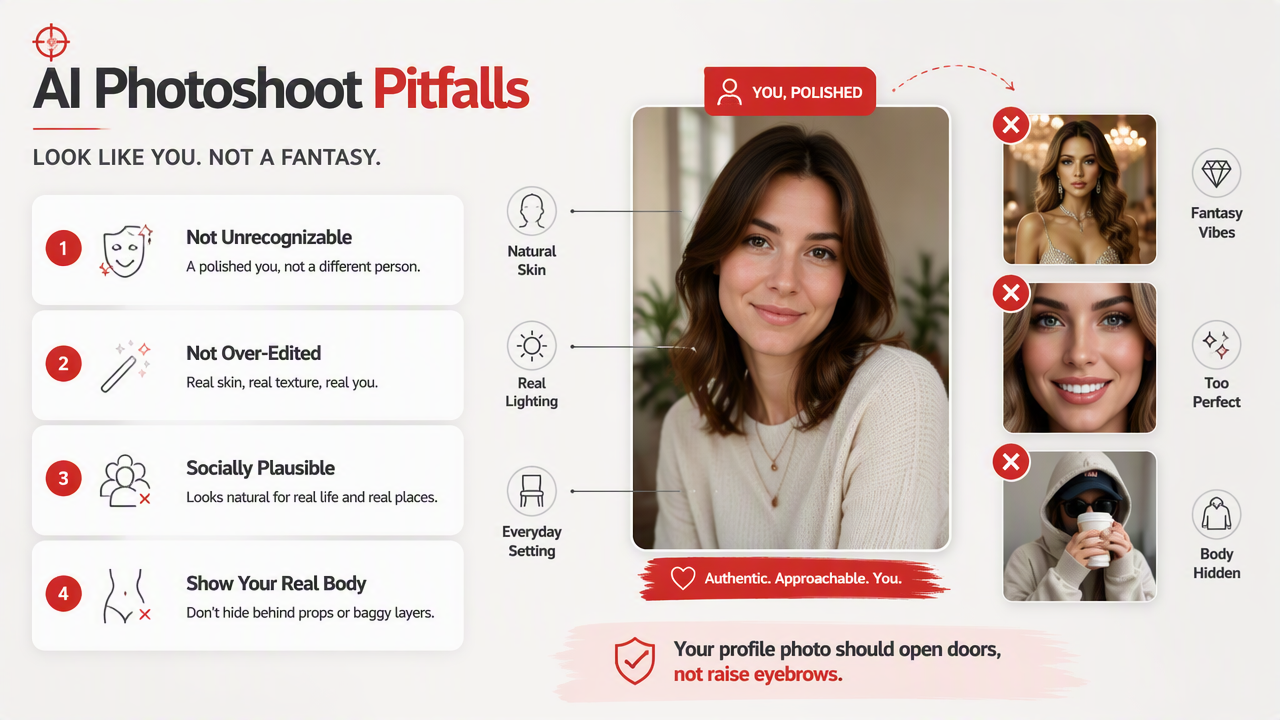 Illustration for What should you avoid in AI photoshoots?