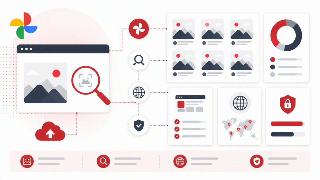 Infographic summarizing key insights about Google Photos Reverse Image Search: Find Where Your Photos Appear Online